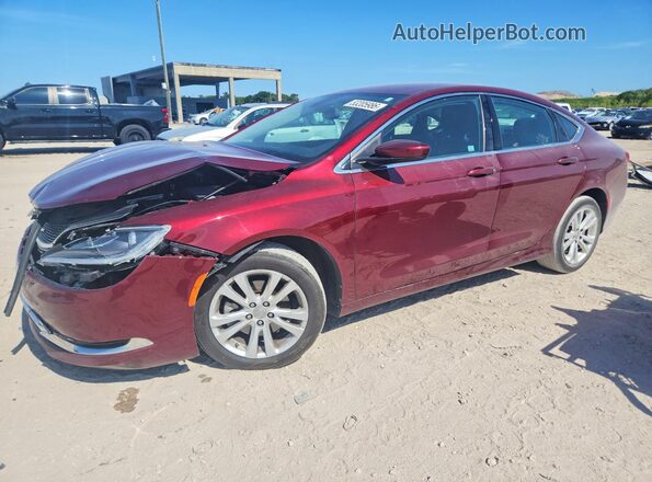 1C3CCCAB2GN122186 2016 CHRYSLER 200 Бордовый Передняя левая четверть