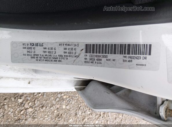 1C3CCCAB3GN136565 2016 CHRYSLER 200 White Widok komory silnika