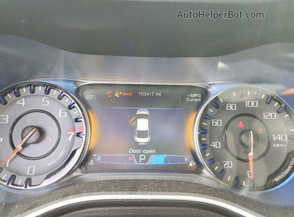 1C3CCCCG8GN105014 2016 CHRYSLER 200 Gray Instrument cluster view
