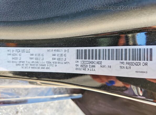 1C3CCCDG4GN114632 2016 CHRYSLER 200 Черный Вид подкапотного пространства