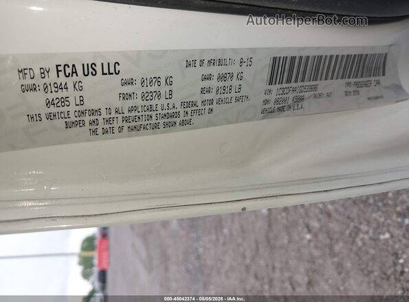 1C3CDFAA1GD533686 2016 DODGE DART White Вид підкапотного простору