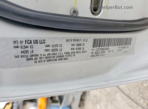 1C3CDFEB8GD538936 2016 DODGE DART White Vista del compartimento del motor