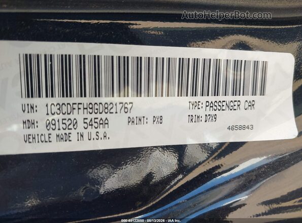 1C3CDFFH9GD821767 2016 DODGE DART Black Vista del compartimento del motor