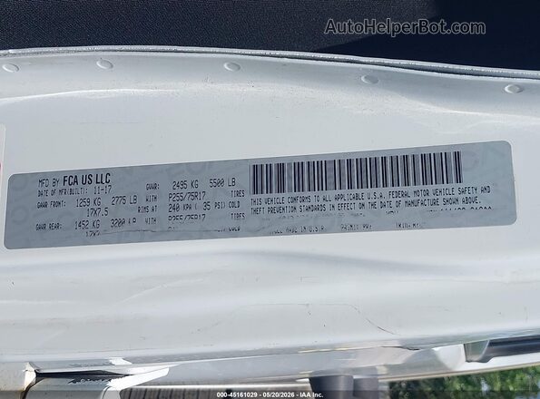 1C4BJWDG4JL828066 2018 JEEP WRANGLER Белый Вид подкапотного пространства