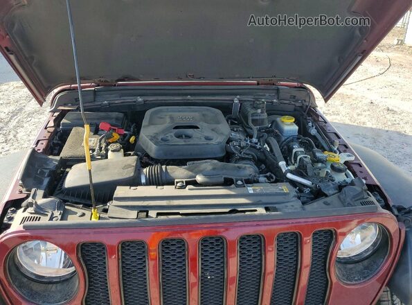 1C4HJXDN0MW760642 2021 JEEP WRANGLER Бордовый Вид подкапотного пространства