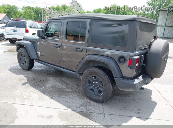 1C4HJXDNXJW264338 2018 JEEP WRANGLER UNLIMITED Серый Задняя левая четверть