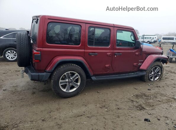 1C4HJXEG8MW769749 2021 JEEP WRANGLER Burgundy Trasero derecho