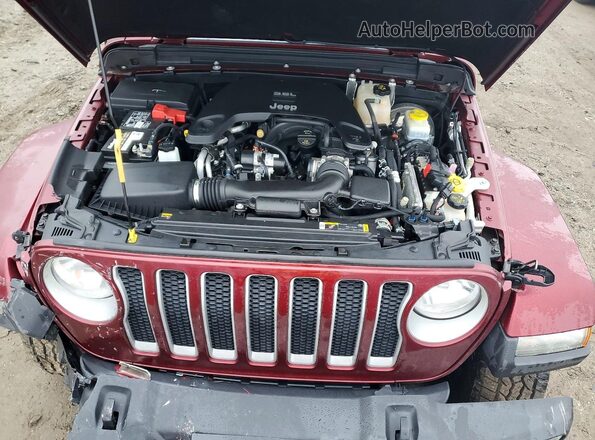 1C4HJXEG8MW769749 2021 JEEP WRANGLER Burgundy Vista del compartimento del motor