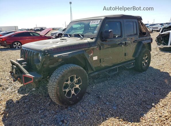 1C4HJXFN0MW526384 2021 JEEP WRANGLER Зеленый Передняя левая четверть