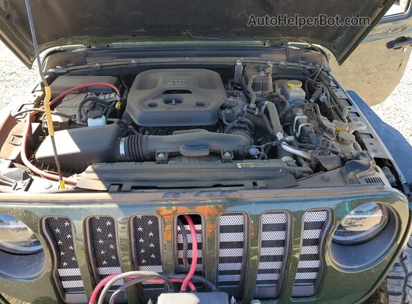 1C4HJXFN0MW526384 2021 JEEP WRANGLER Зеленый Вид подкапотного пространства