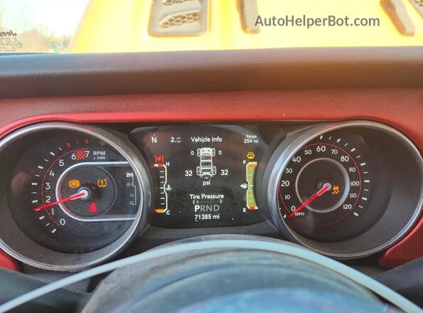 1C4HJXFN8MW659457 2021 JEEP WRANGLER Желтый Вид щитка приборов