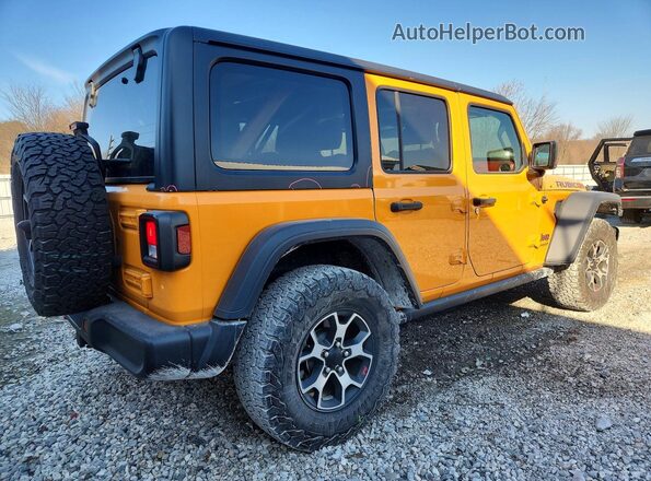 1C4HJXFN8MW659457 2021 JEEP WRANGLER Желтый Задняя правая четверть