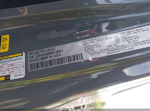 1C4HJXFNXNW176411 2022 JEEP WRANGLER UNLIMITED Gray Engine compartment view