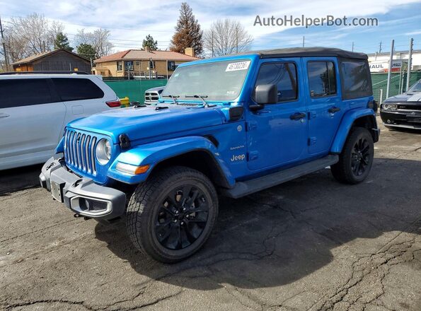 1C4JJXP64MW802462 2021 JEEP WRANGLER Синий Передняя левая четверть