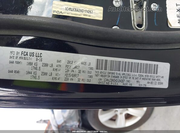 1C4NJCBA2HD124267 2017 JEEP COMPASS Черный Вид подкапотного пространства
