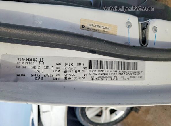 1C4NJCBA6GD524640 2016 JEEP COMPASS Белый Вид наклейки с VIN-кодом