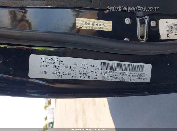 1C4NJDBB4HD104729 2017 JEEP COMPASS Черный Вид подкапотного пространства