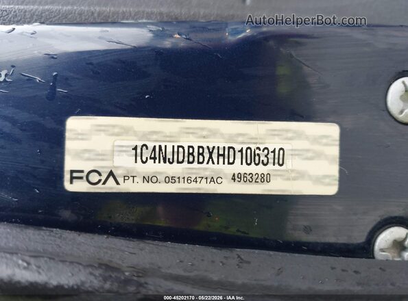 1C4NJDBBXHD106310 2017 JEEP COMPASS Dark Blue Вид подкапотного пространства