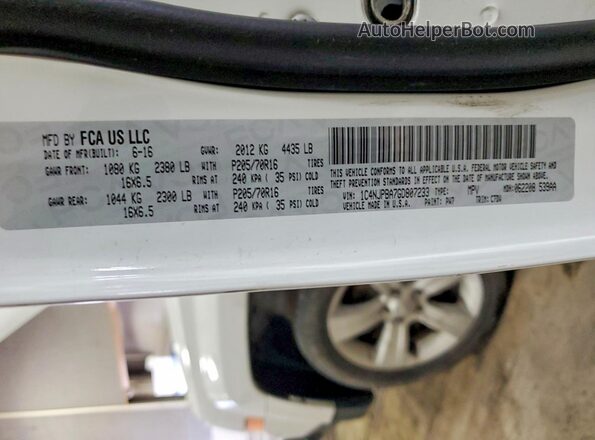 1C4NJPBA7GD807233 2016 JEEP PATRIOT Белый Вид наклейки с VIN-кодом
