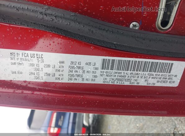 1C4NJPBB9GD763552 2016 JEEP PATRIOT Красный Вид подкапотного пространства