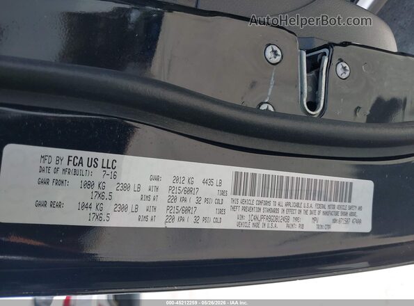 1C4NJPFA9GD812458 2016 JEEP PATRIOT Черный Вид подкапотного пространства