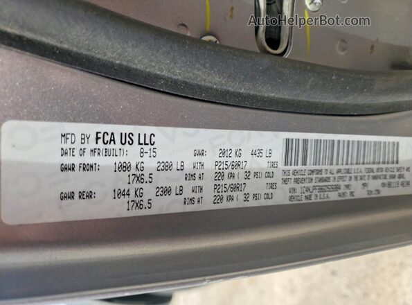 1C4NJPFB8GD526884 2016 JEEP PATRIOT Серый Вид наклейки с VIN-кодом