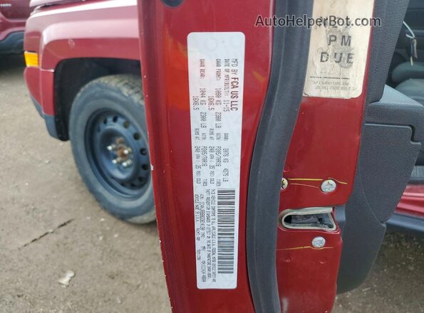 1C4NJRBB8GD614190 2016 JEEP PATRIOT Maroon Vista de la etiqueta del VIN