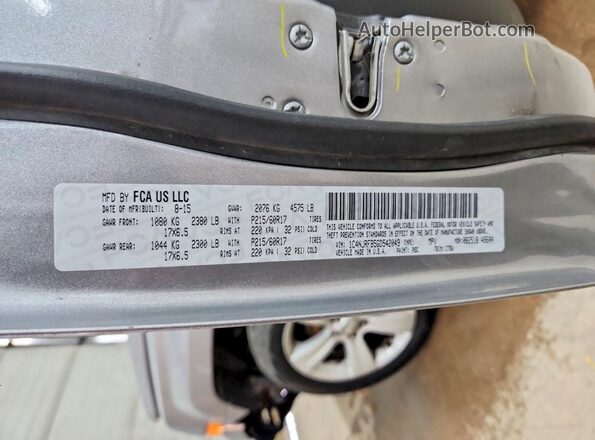 1C4NJRFB5GD542049 2016 JEEP PATRIOT Серый Вид наклейки с VIN-кодом