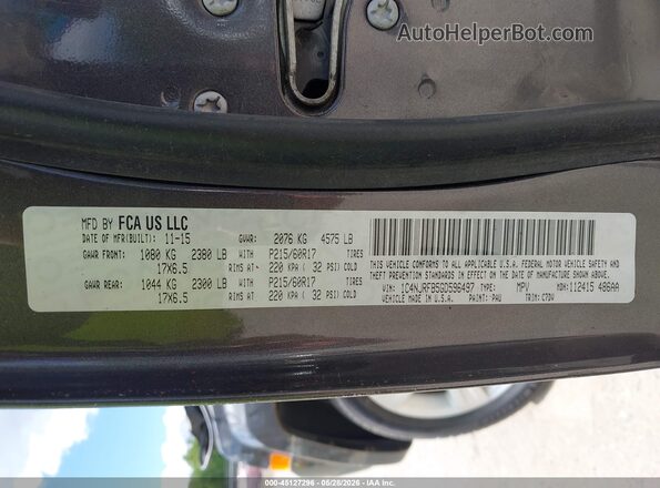 1C4NJRFB5GD596497 2016 JEEP PATRIOT Gray Vista del compartimento del motor