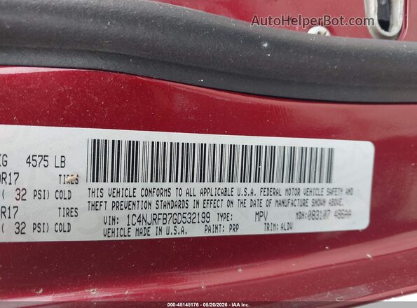 1C4NJRFB7GD532199 2016 JEEP PATRIOT Красный Вид подкапотного пространства