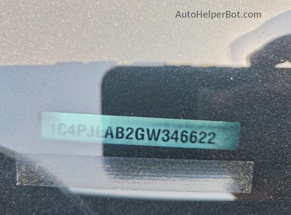 1C4PJLAB2GW346622 2016 JEEP CHEROKEE Gray Вид наклейки з VIN-кодом