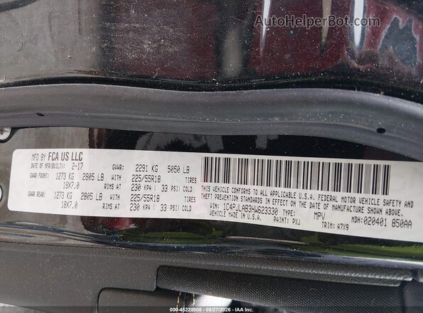 1C4PJLAB3HW623330 2017 JEEP CHEROKEE Черный Вид подкапотного пространства