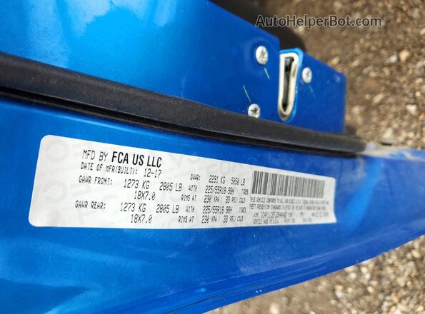 1C4PJLCB7JD540482 2018 JEEP CHEROKEE Blue Widok naklejki z numerem VIN