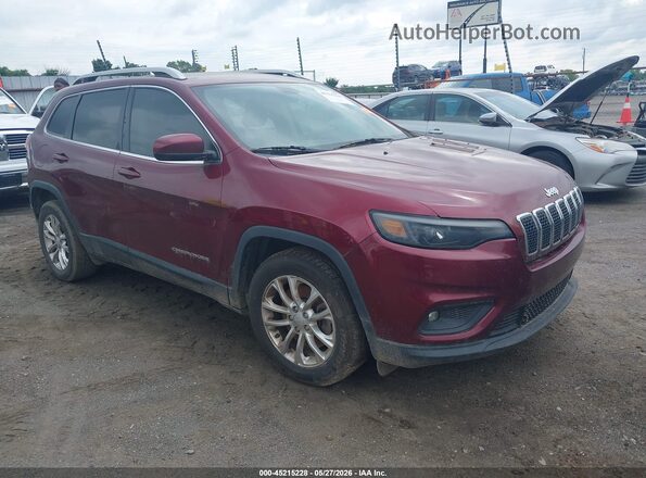 1C4PJLCB8KD286105 2019 JEEP CHEROKEE Темно-бордовый Передняя правая четверть