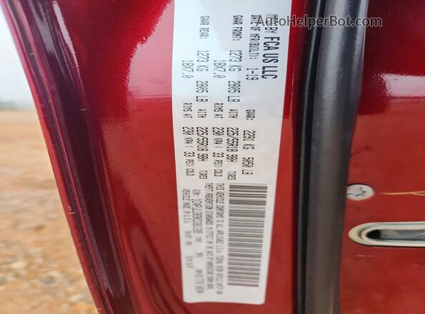 1C4PJLDB9KD381285 2019 JEEP CHEROKEE Красный Вид наклейки с VIN-кодом