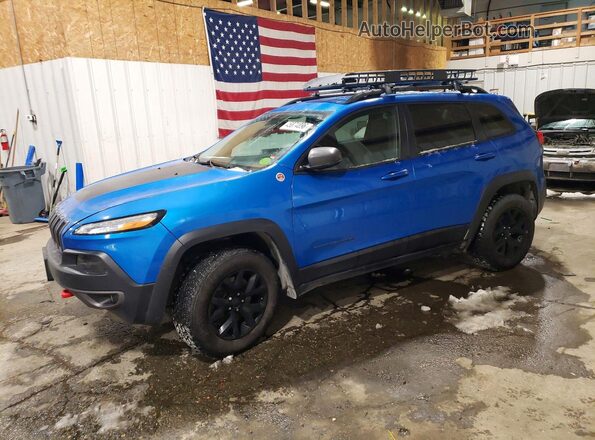 1C4PJMBX3JD529904 2018 JEEP CHEROKEE Blue Przód lewy