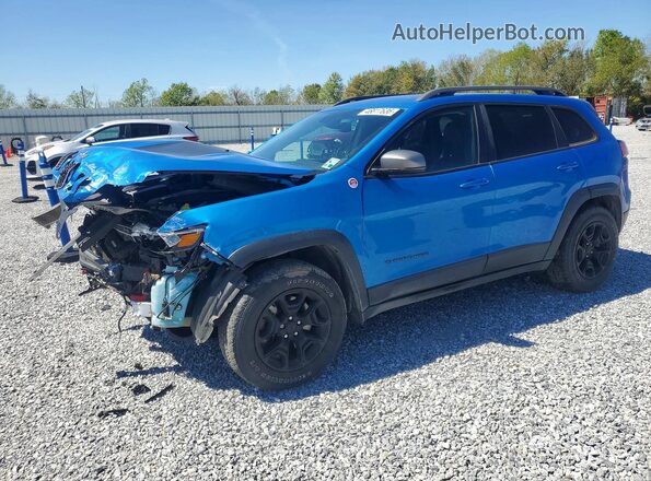 1C4PJMBX9MD186536 2021 JEEP CHEROKEE Blue Առջևի ձախ երեք քառորդ տեսարան