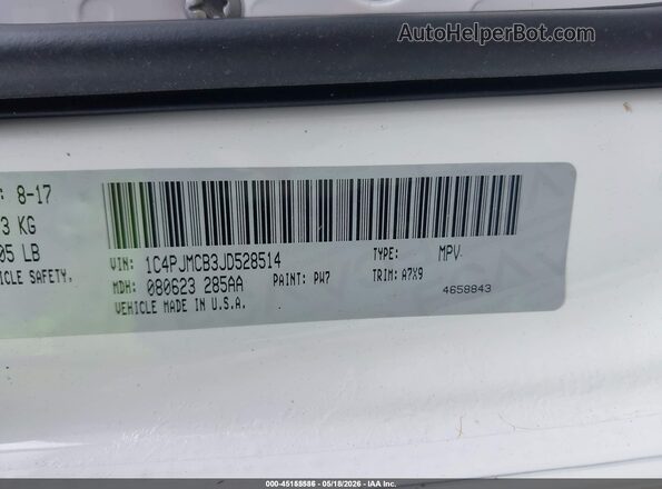 1C4PJMCB3JD528514 2018 JEEP CHEROKEE White Вид підкапотного простору