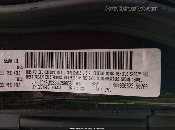 1C4PJMCS8GW250853 2016 JEEP CHEROKEE Black Vista del compartimento del motor