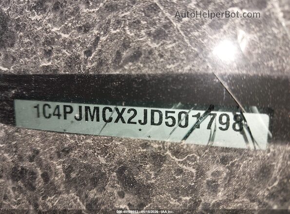 1C4PJMCX2JD501798 2018 JEEP CHEROKEE Серый Вид подкапотного пространства