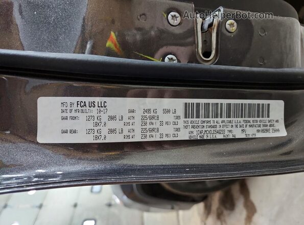 1C4PJMCX3JD546233 2018 JEEP CHEROKEE Серый Вид наклейки с VIN-кодом