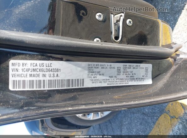 1C4PJMCX6LD643381 2020 JEEP CHEROKEE Черный Вид подкапотного пространства