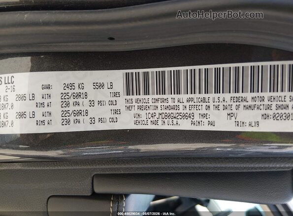 1C4PJMDB0GW250649 2016 JEEP CHEROKEE Gray Widok komory silnika