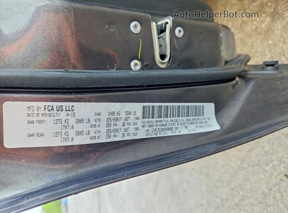 1C4PJMLBXKD438486 2019 JEEP CHEROKEE Серый Панорамный вид салона 360°