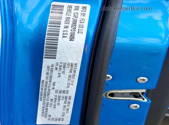 1C4PJMMB2PD104894 2023 JEEP CHEROKEE Синий Вид наклейки с VIN-кодом