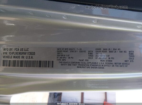 1C4PJXEN5RW173533 2024 JEEP WRANGLER Серебряный Вид подкапотного пространства