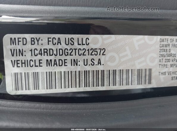 1C4RDJDG2TC212572 2026 DODGE DURANGO Черный Вид подкапотного пространства