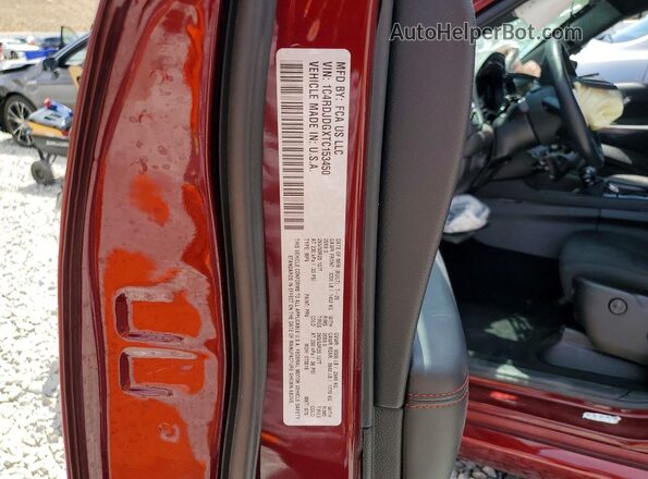 1C4RDJDGXTC153450 2026 DODGE DURANGO Красный Вид наклейки с VIN-кодом
