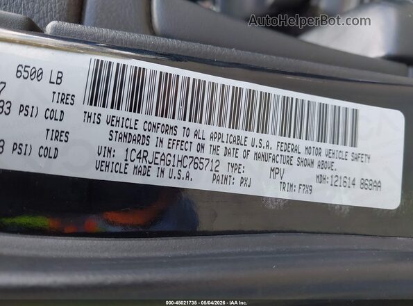 1C4RJEAG1HC765712 2017 JEEP GRAND CHEROKEE Черный Вид подкапотного пространства
