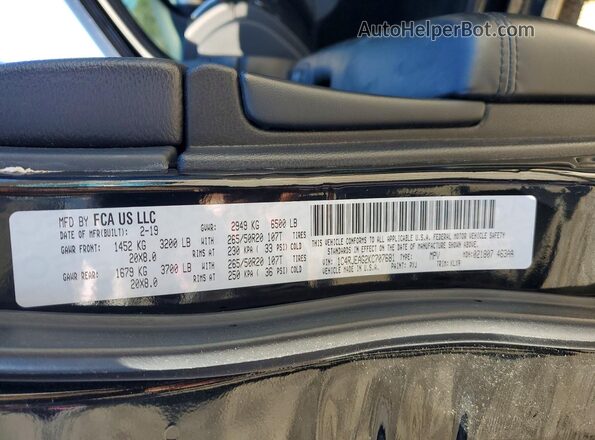 1C4RJEAG2KC707681 2019 JEEP GRAND Black Widok komory silnika